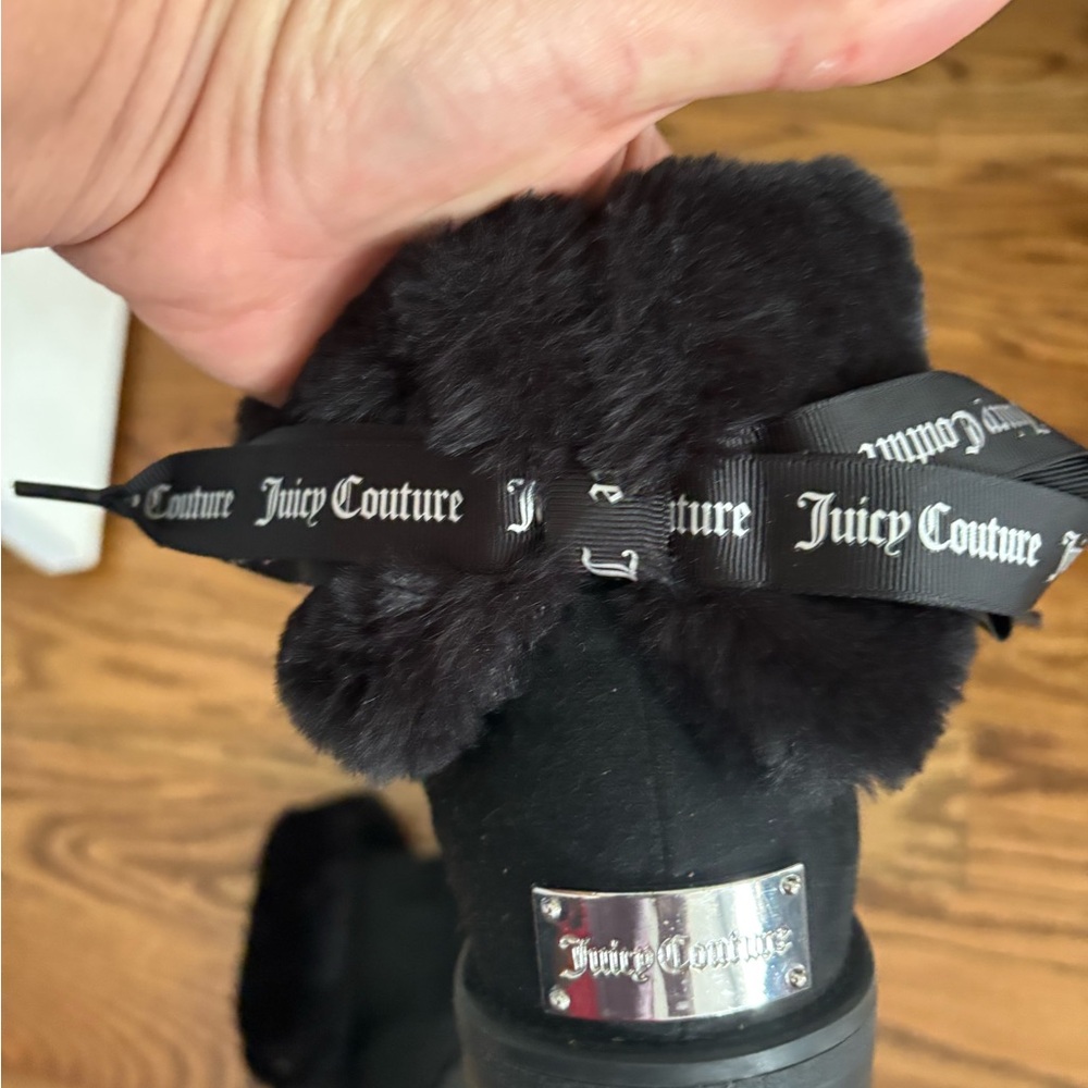 Juicy Couture Black Fur-Trimmed Boots